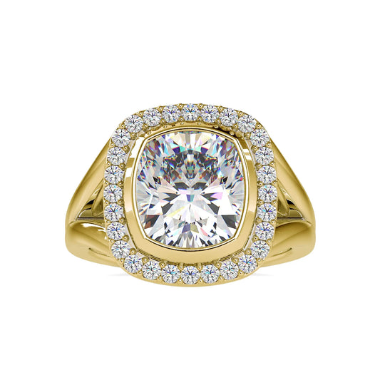 Cushion Cut 6.26 CT Diamond Ring  customdiamjewel 10KT Yellow Gold VVS-EF