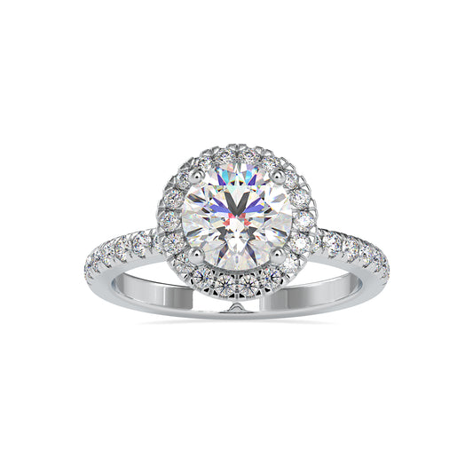 1.97CT Round Cut Halo Diamond Ring  customdiamjewel 10KT White Gold VVS-EF