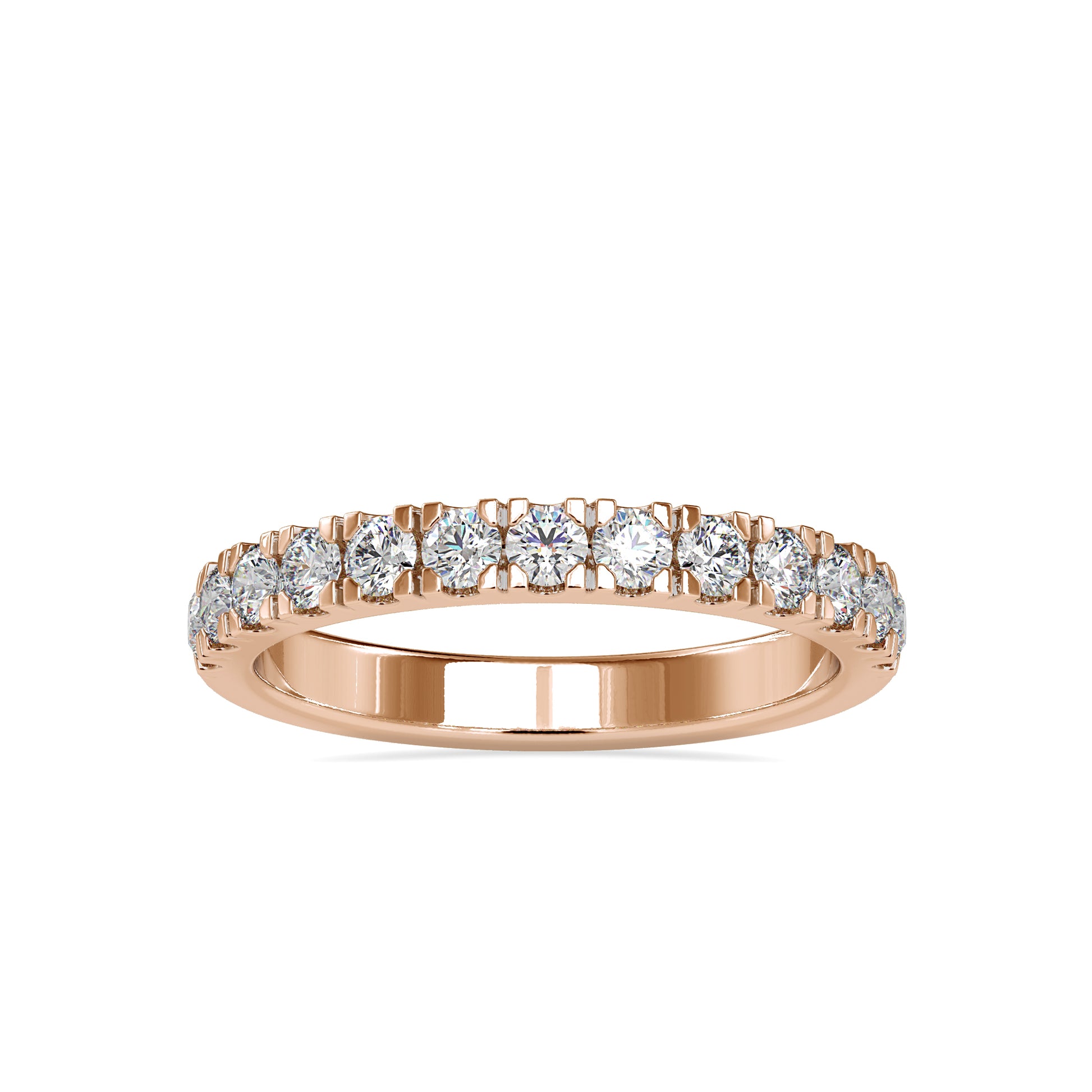 0.67CTW Round Cut Diamond Wedding Band  customdiamjewel 10KT Rose Gold VVS-EF