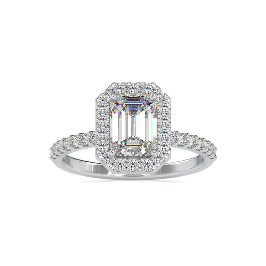 Elegant Emerald Cut Diamond Ring customdiamjewel 10KT White Gold VVS-EF