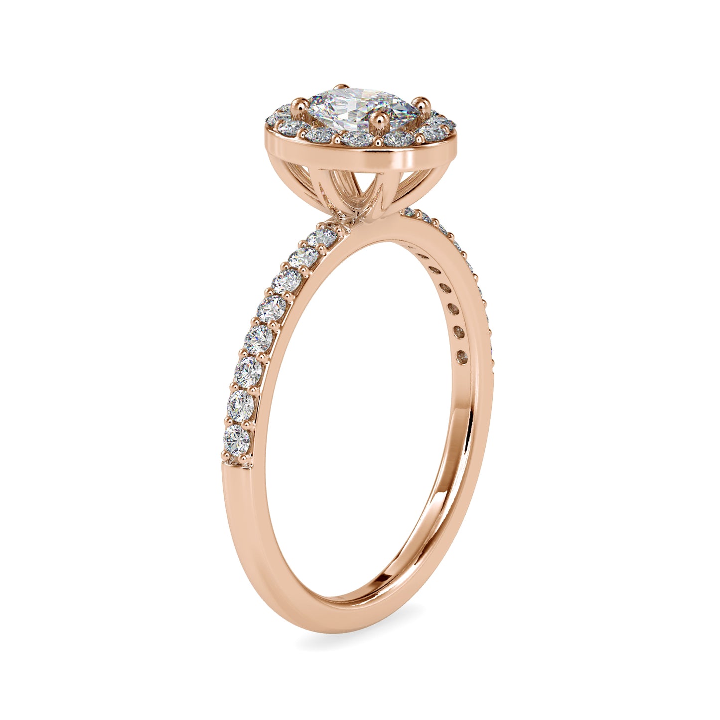 0.78CTW Oval Halo Diamond Engagement Ring