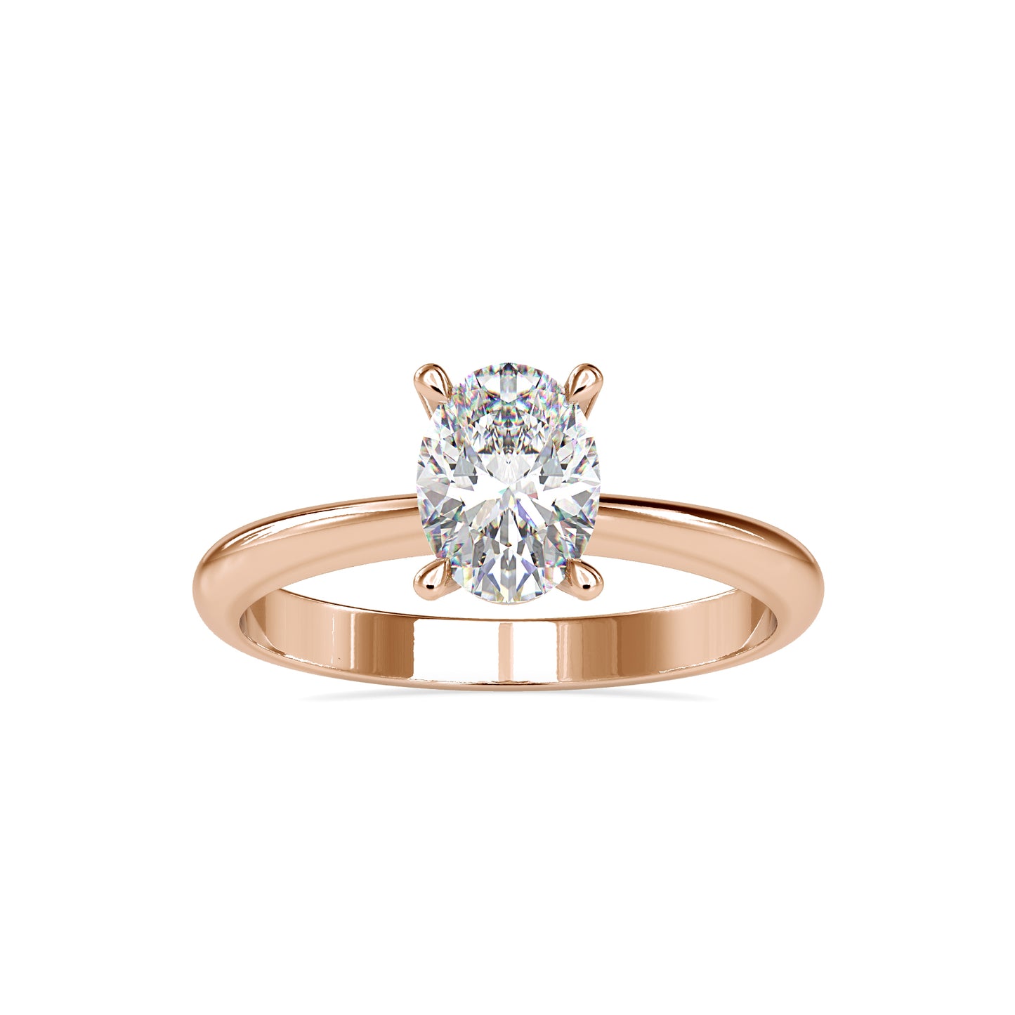 Oval Cut 1.01 CTW Solitaire Diamond Ring