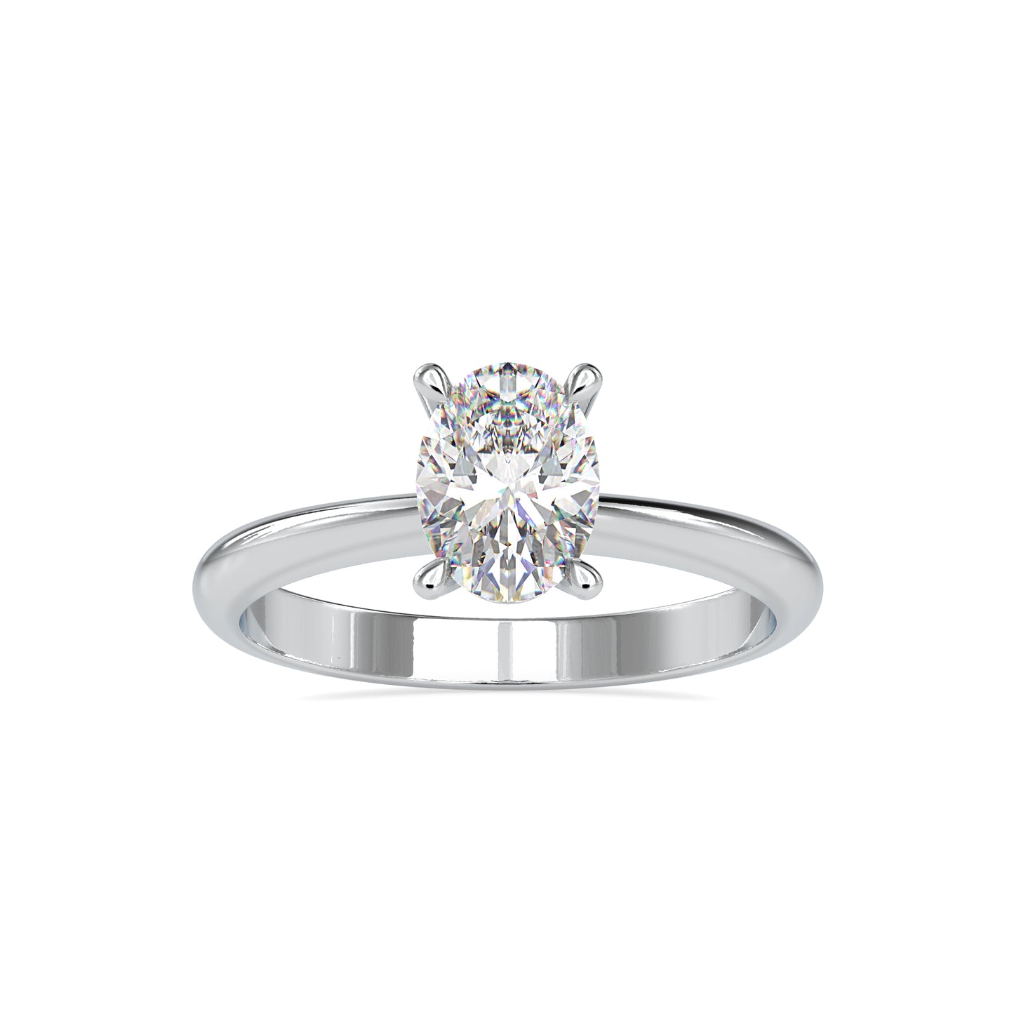 Oval Cut 1.01 CTW Solitaire Diamond Ring