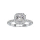 1.25CT Cushion Halo Diamond Engagement Ring