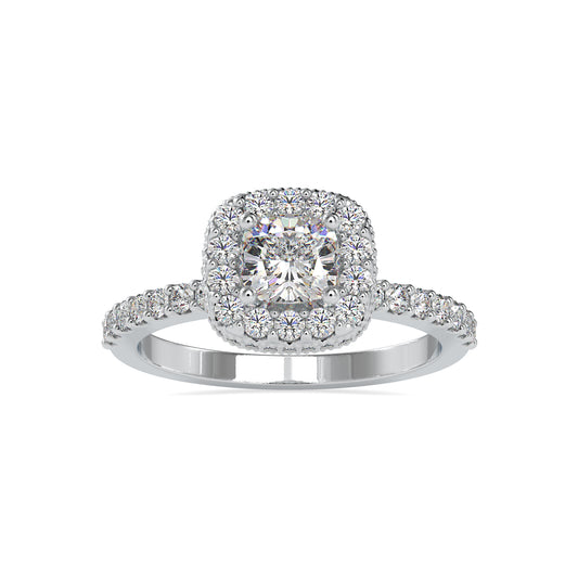 1.25CT Cushion Halo Diamond Engagement Ring  customdiamjewel 10KT White Gold VVS-EF