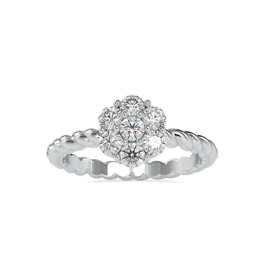 0.70CTW Round Cluster Diamond Ring  customdiamjewel 10KT White Gold VVS-EF