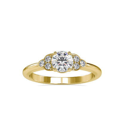 0.61CTW Round Diamond Engagement Ring  customdiamjewel 10KT Yellow Gold VVS-EF