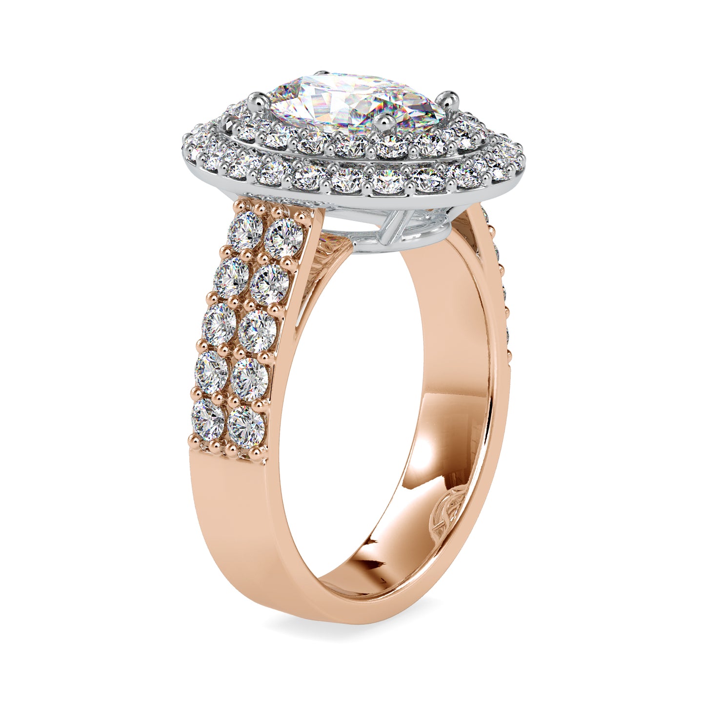 The Brielle Ring 3.12CTW Oval Double Halo Diamond Ring  customdiamjewel   