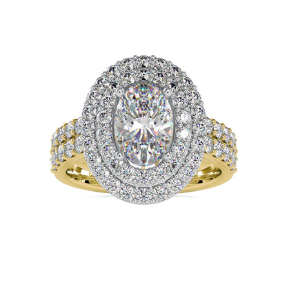 The Brielle Ring 3.12CTW Oval Double Halo Diamond Ring  customdiamjewel 10KT Yellow Gold VVS-EF