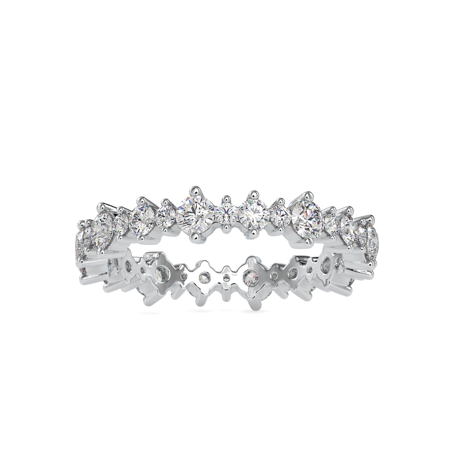 1.16CTW Cluster Diamond Wedding Band  customdiamjewel 10KT White Gold VVS-EF
