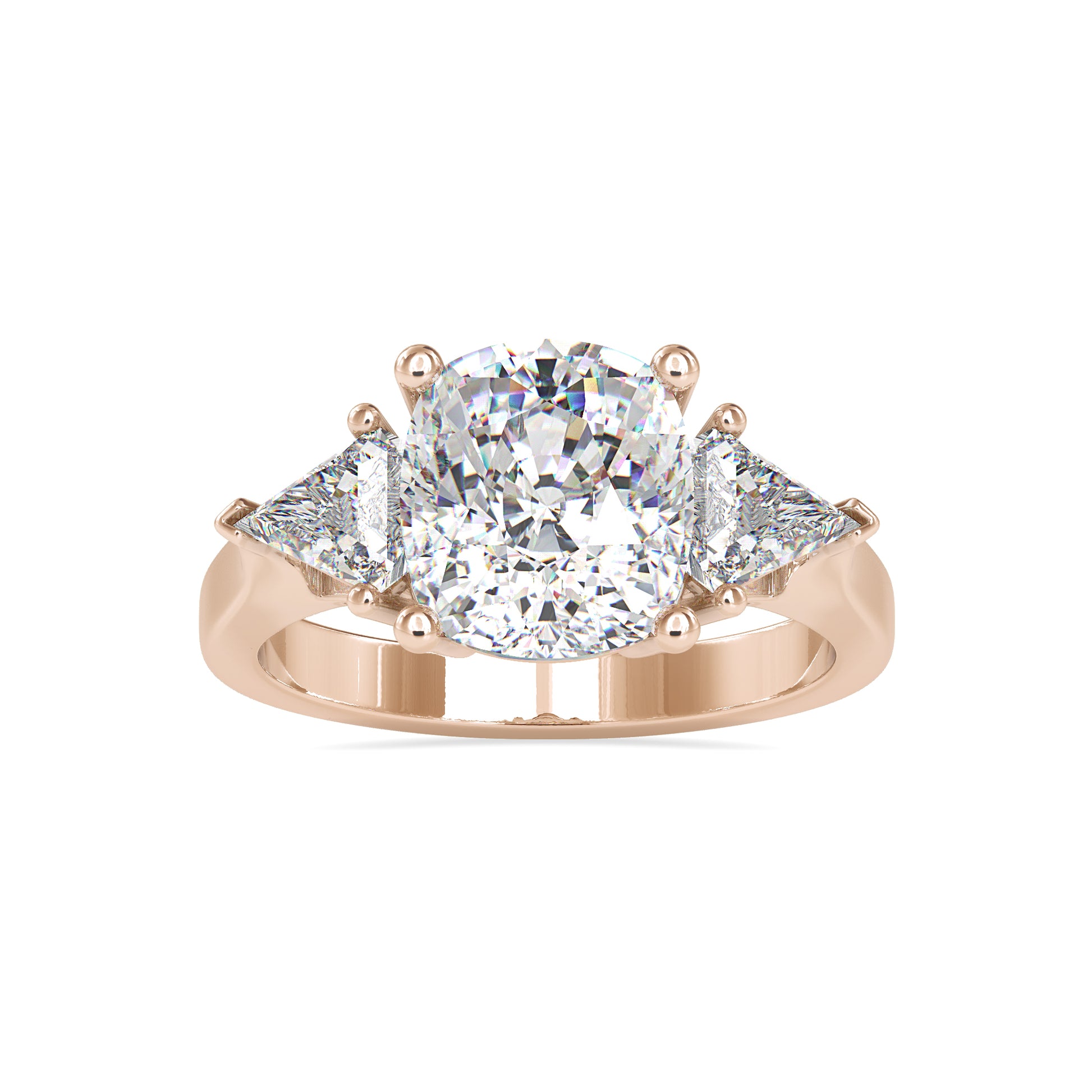 7.00CTW Three Stone Diamond Engagement Ring  customdiamjewel 10KT Rose Gold VVS-EF