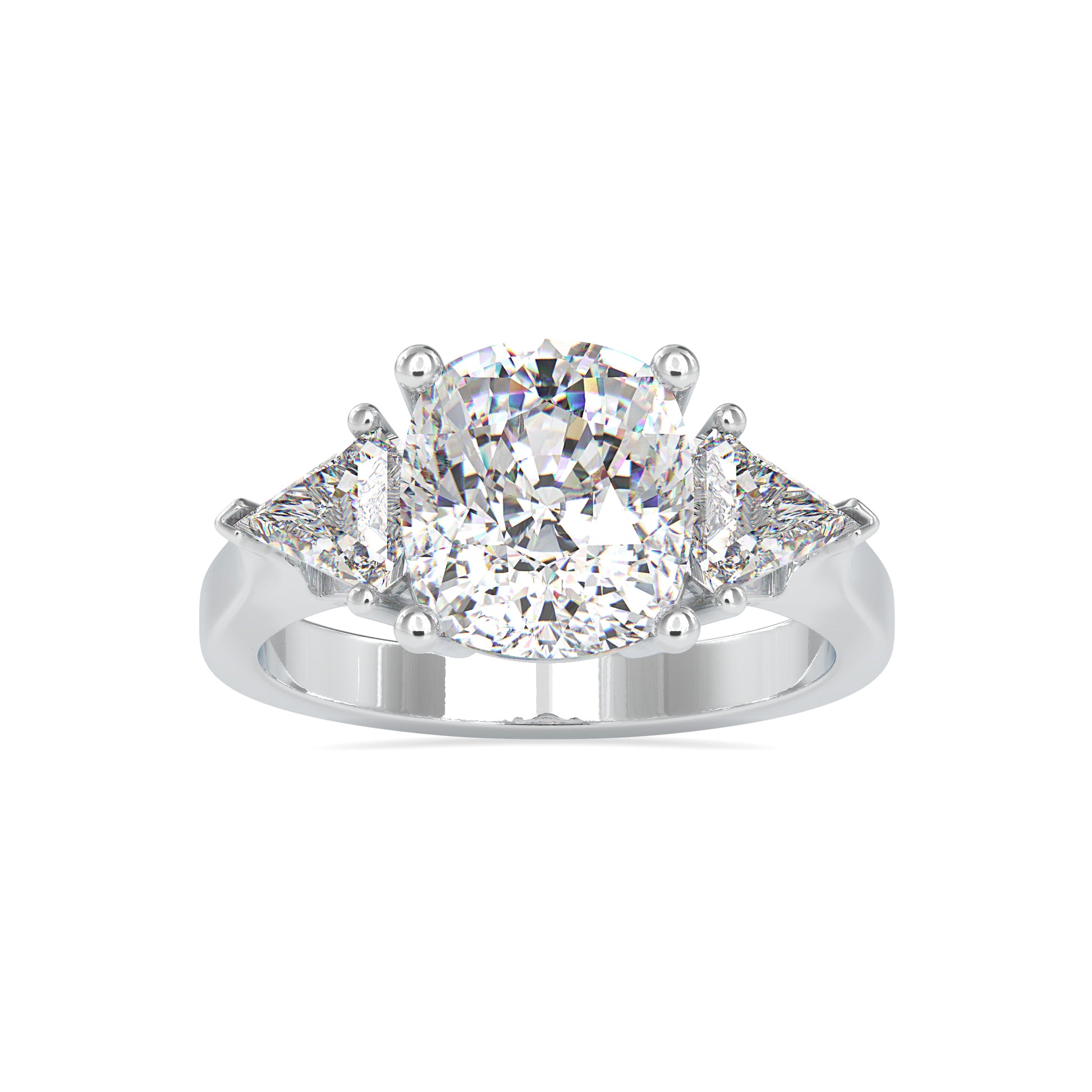 7.00CTW Three Stone Diamond Engagement Ring  customdiamjewel 10KT White Gold VVS-EF