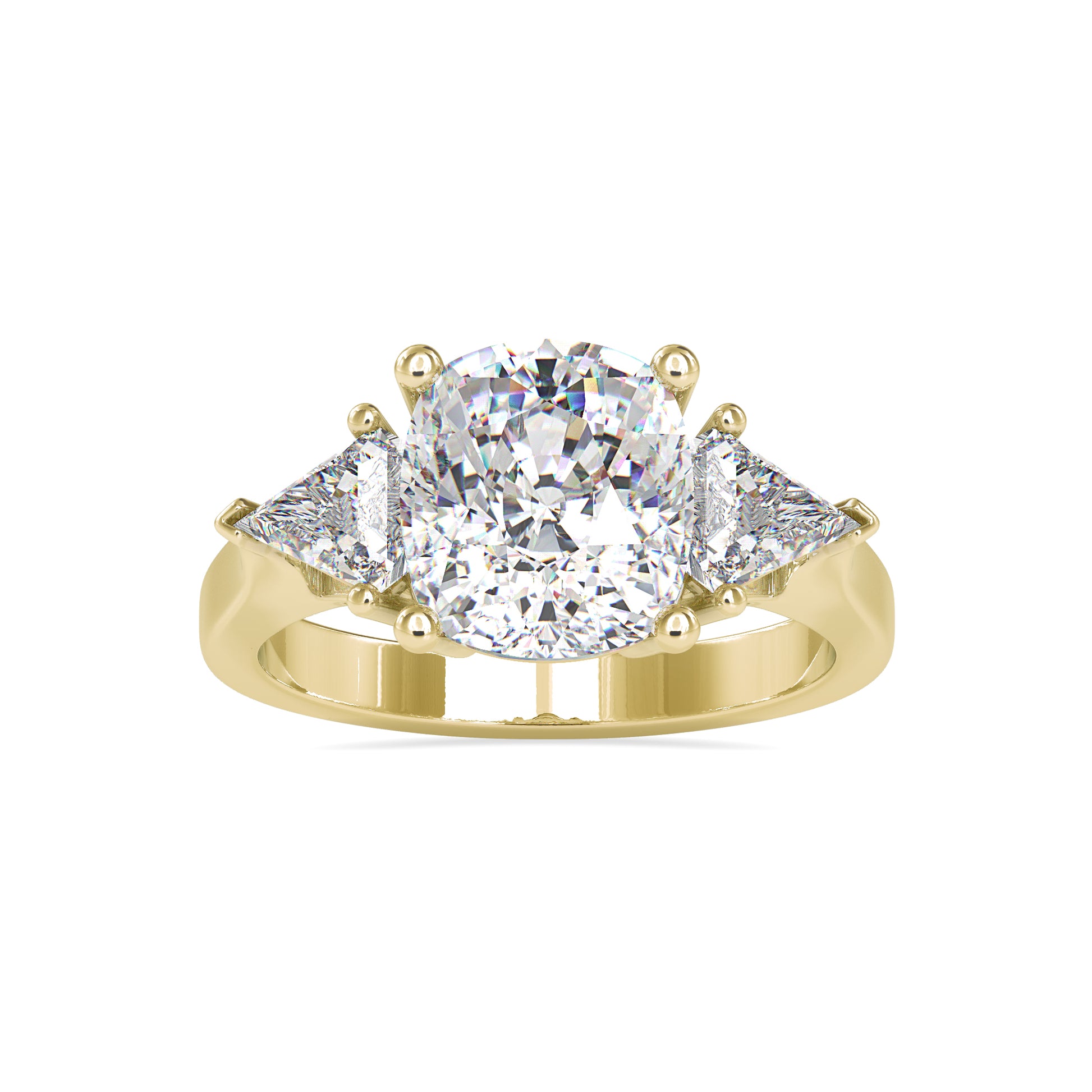7.00CTW Three Stone Diamond Engagement Ring  customdiamjewel 10KT Yellow Gold VVS-EF