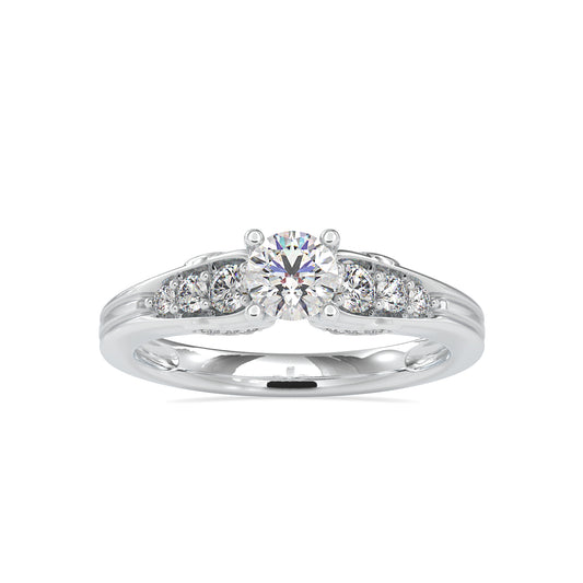 0.76CTW Seven Stone Cluster Diamond Engagement Ring  customdiamjewel 10KT White Gold VVS-EF