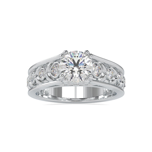 Antique Style 1.43CT Diamond Engagement Ring  customdiamjewel 10KT White Gold VVS-EF