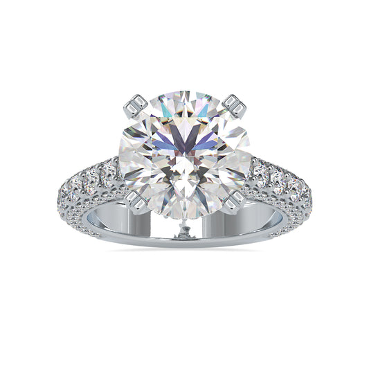 Eternity 6.82CT Diamond Hidden Halo Engagement Ring  customdiamjewel 10KT White Gold VVS-EF