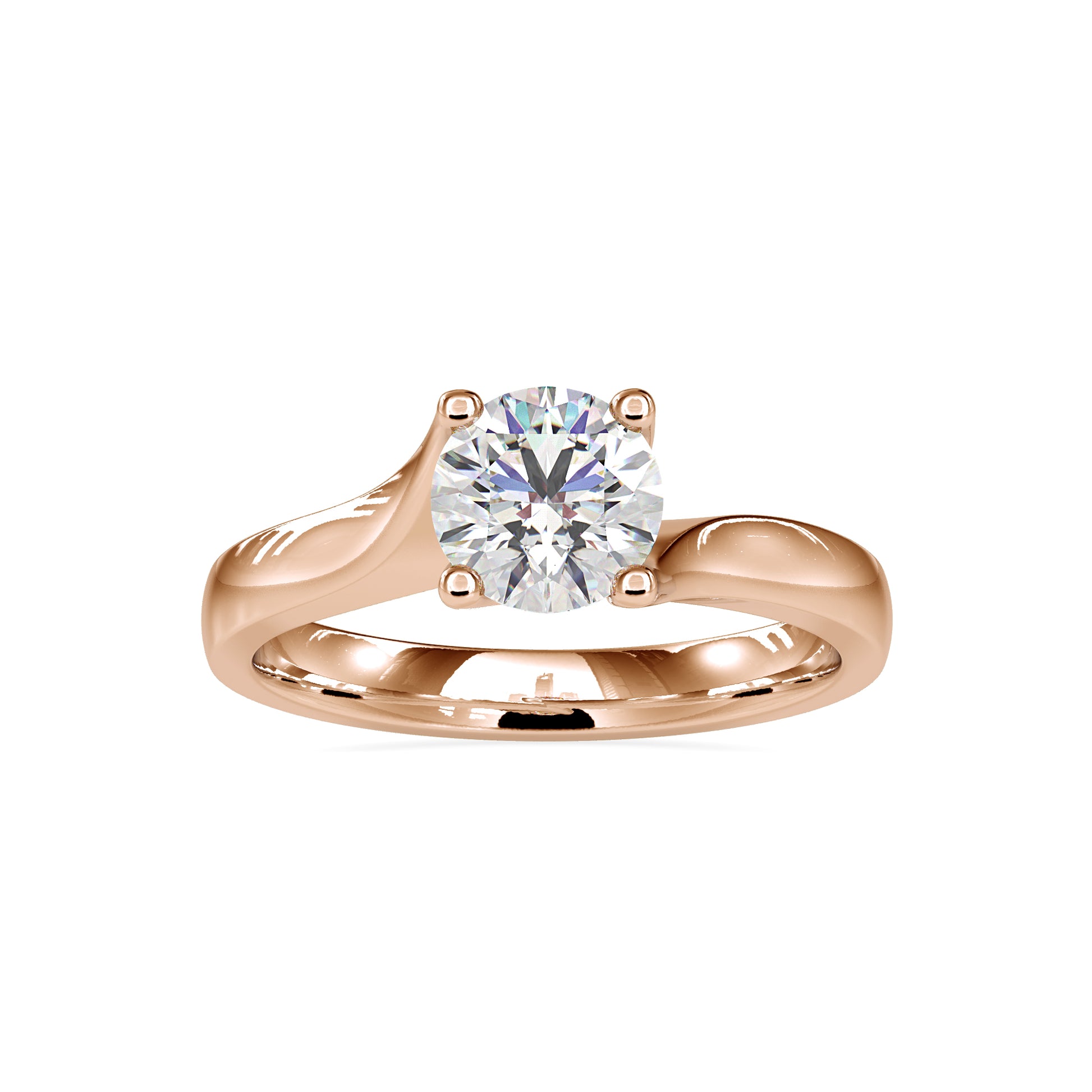 1.13CT Round Cut Bypass Style Diamond Ring  customdiamjewel 10KT Rose Gold VVS-EF