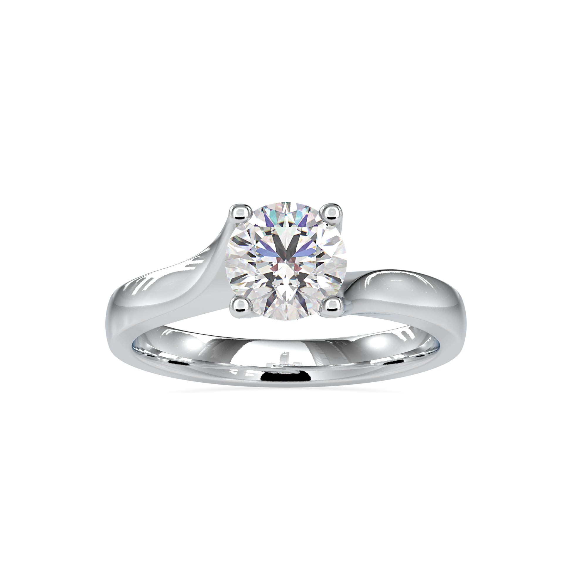 1.13CT Round Cut Bypass Style Diamond Ring  customdiamjewel 10KT White Gold VVS-EF