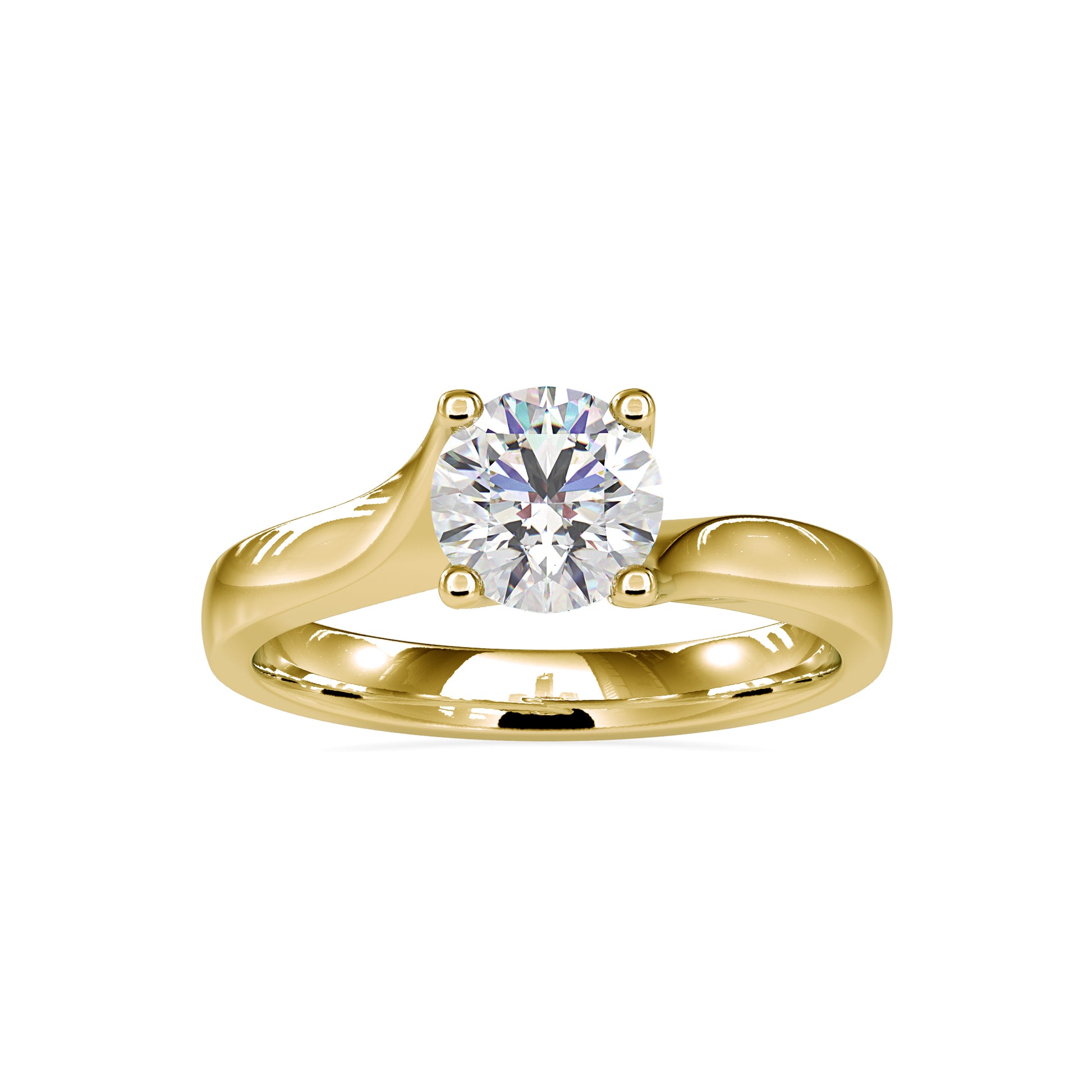 1.13CT Round Cut Bypass Style Diamond Ring  customdiamjewel 10KT Yellow Gold VVS-EF