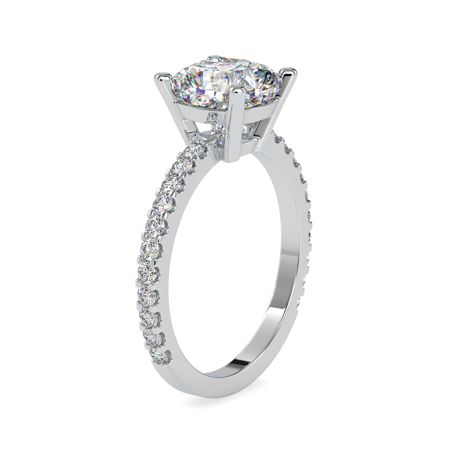 Round 2.82CT Eternity Diamond Engagement Ring