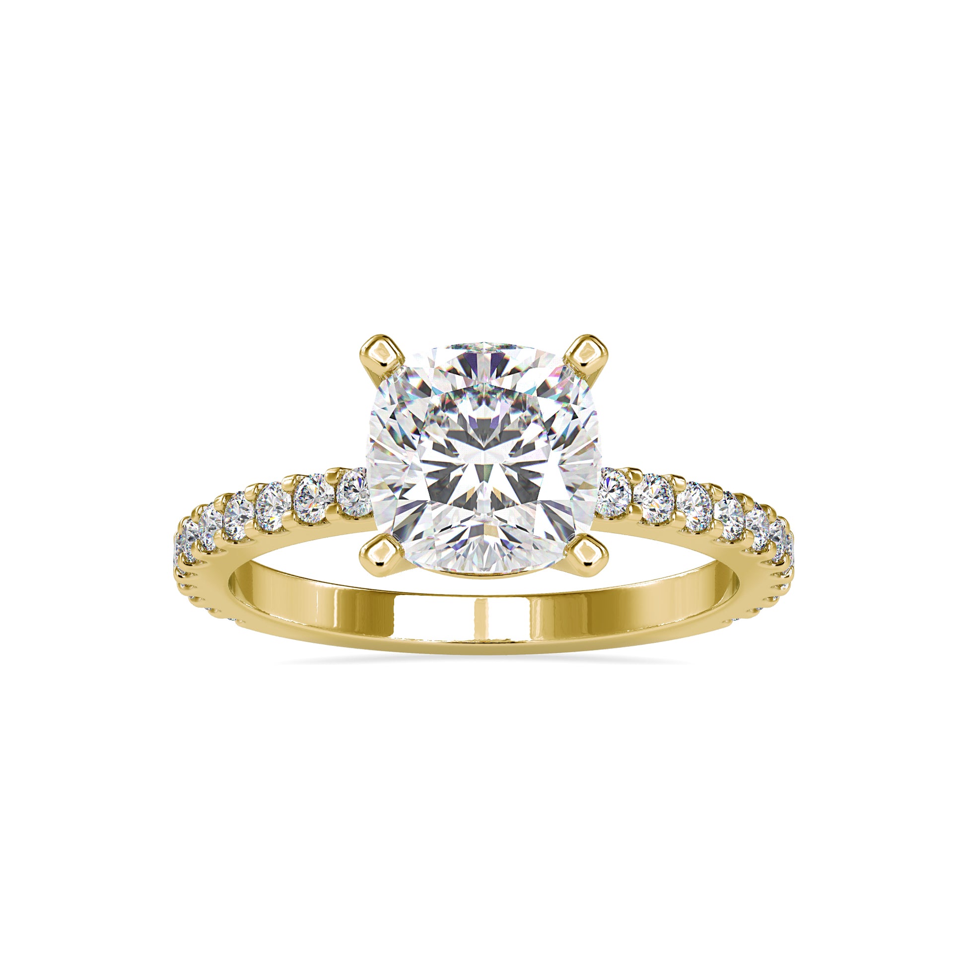 Round 2.82CT Eternity Diamond Engagement Ring  customdiamjewel 10KT Yellow Gold VVS-EF