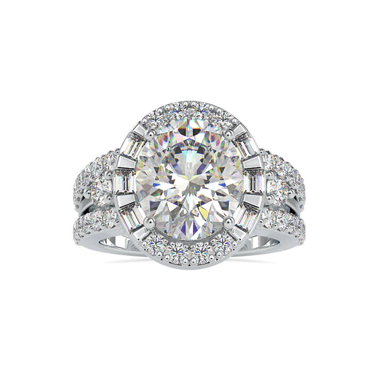 Unique Setting 6.43CT Double Band Engagement Ring  customdiamjewel 10KT White Gold VVS-EF