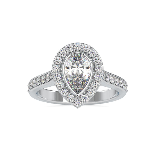 Pear Halo 1.53CT Eternity Diamond Engagement Ring  customdiamjewel 10KT White Gold VVS-EF