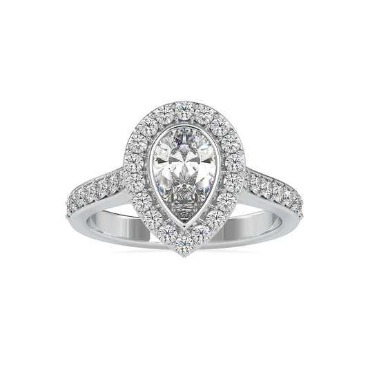Pear Halo 1.53CT Eternity Diamond Engagement Ring  customdiamjewel 10KT White Gold VVS-EF