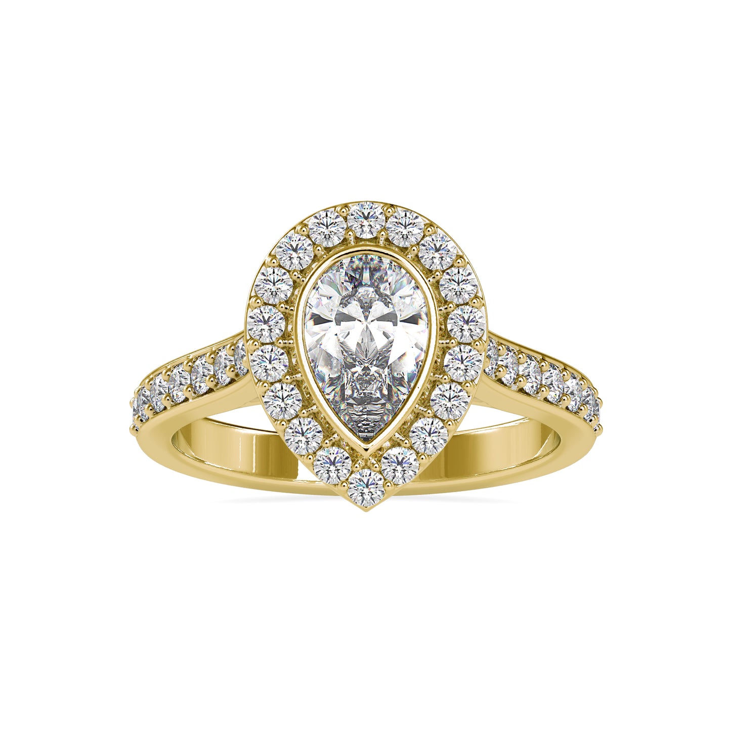 Pear Halo 1.53CT Eternity Diamond Engagement Ring
