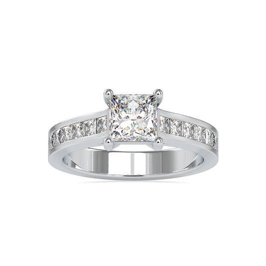 2.05CT Princess Cut Diamond Ring  customdiamjewel 10KT White Gold VVS-EF