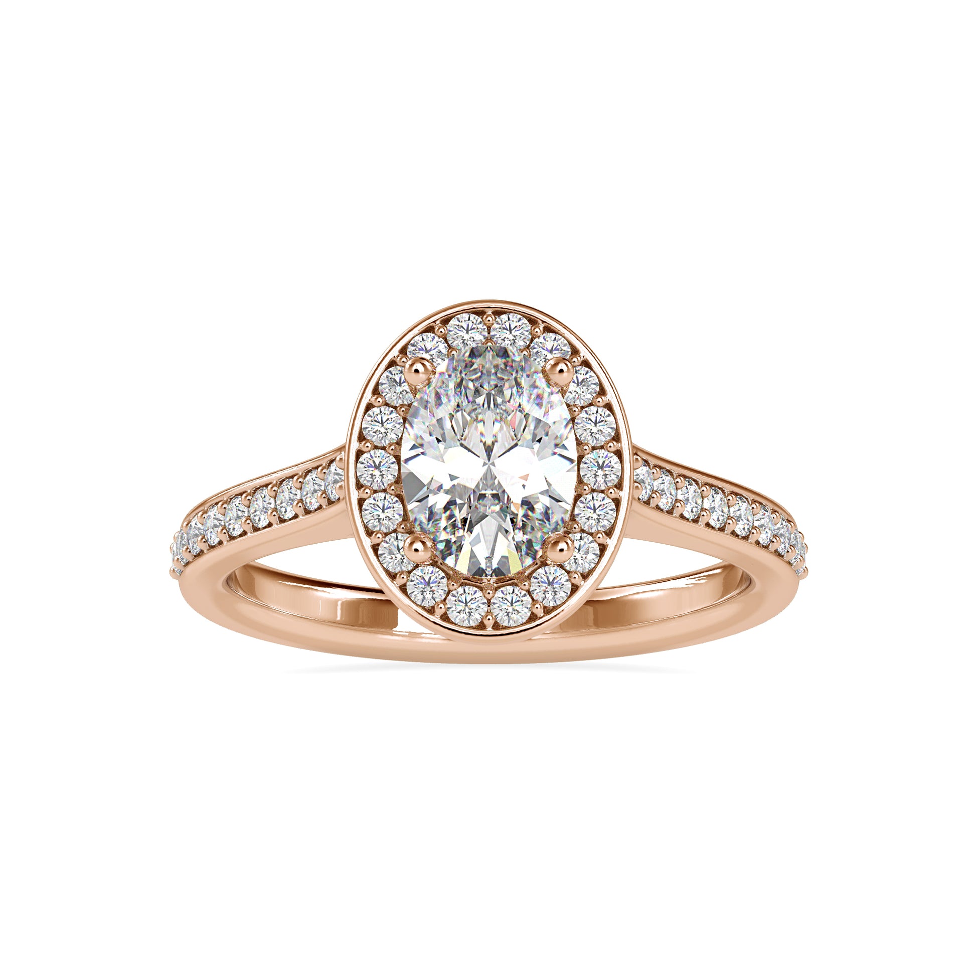 1.35CT Oval Cut Halo Diamond Ring  customdiamjewel 10KT Rose Gold VVS-EF