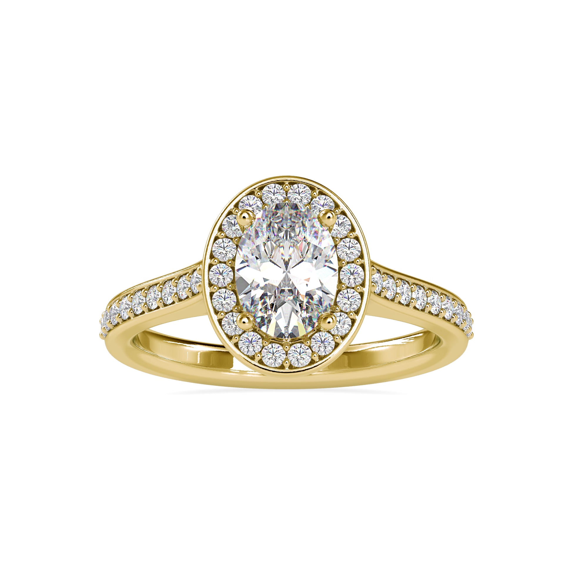 1.35CT Oval Cut Halo Diamond Ring  customdiamjewel 10KT Yellow Gold VVS-EF