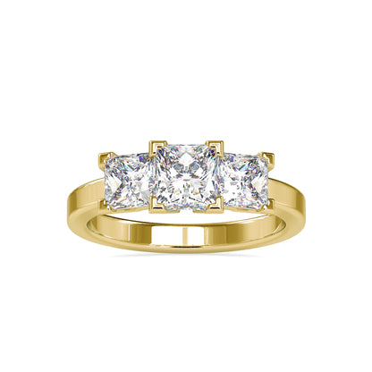 2.89CTW Princess Cut Three Stone Diamond Engagement Ring