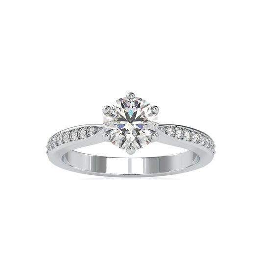 Round Cut 1.28CT Diamond Engagement Ring  customdiamjewel 10KT White Gold VVS-EF