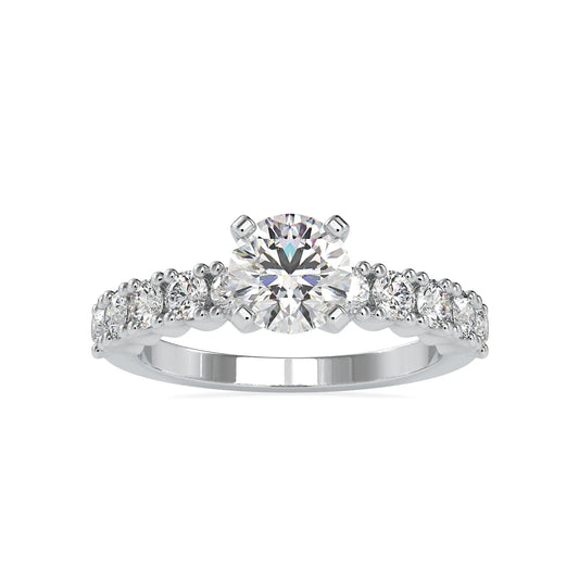 1.96CTW Round Cut Diamond Engagement Ring  customdiamjewel 10KT White Gold VVS-EF