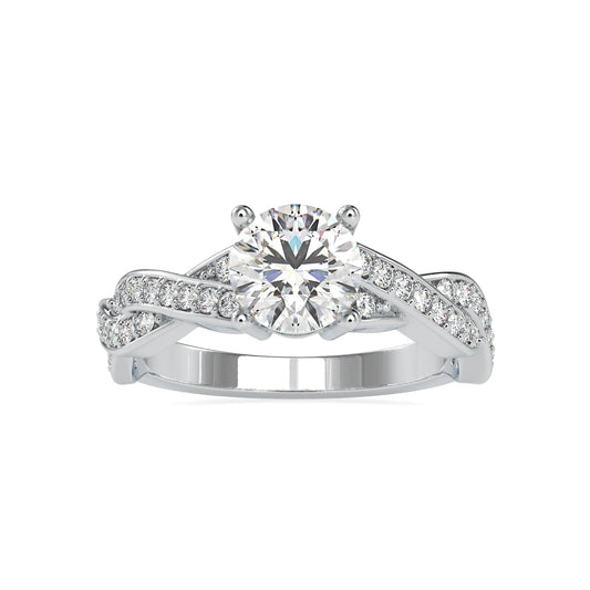 1.49CTW Round Cut Twisted Diamond Engagement Ring  customdiamjewel 10KT White Gold VVS-EF
