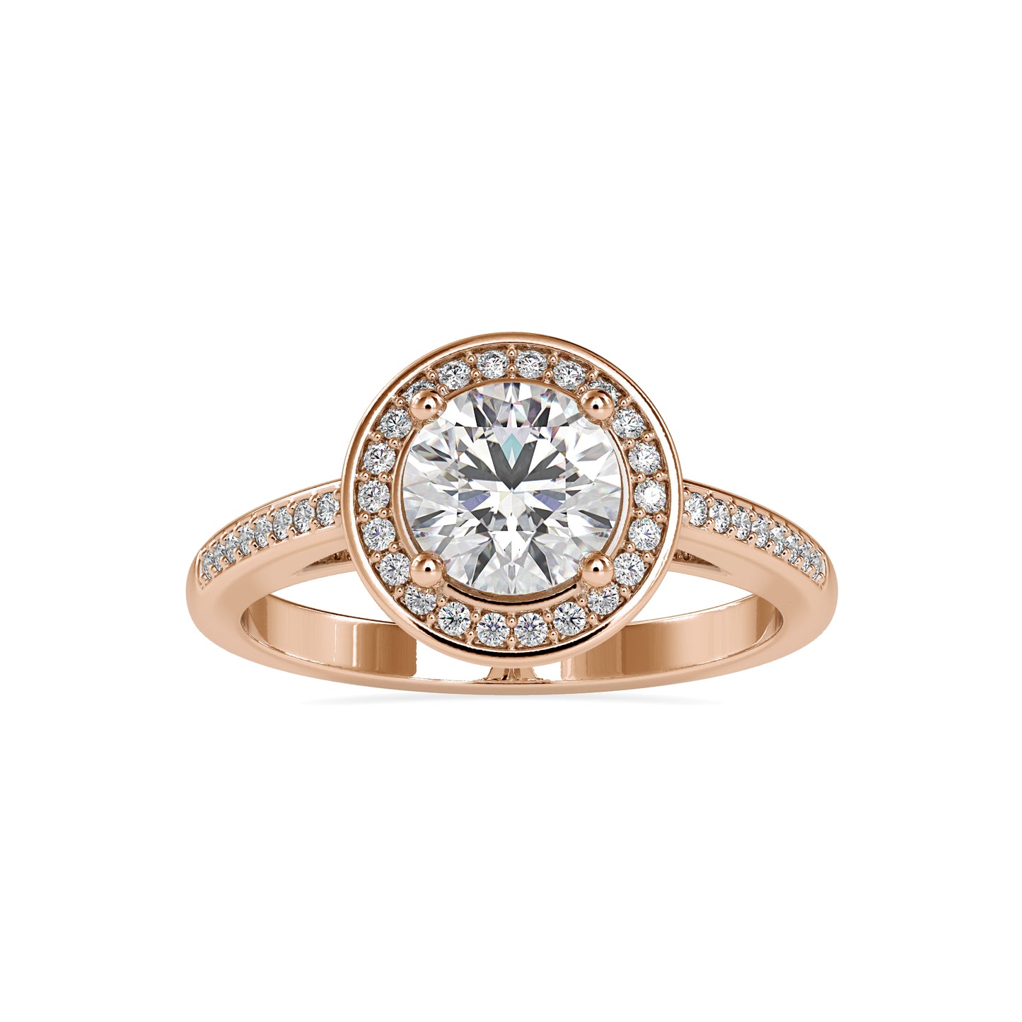 1.30ctw Bezel Set Round Halo Diamond Ring