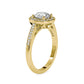 1.30ctw Bezel Set Round Halo Diamond Ring