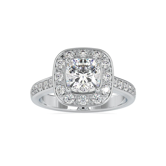 2.16CTW Cushion Halo Diamond Ring  customdiamjewel 10KT White Gold VVS-EF