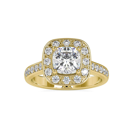 2.16CTW Cushion Halo Diamond Ring  customdiamjewel 10KT Yellow Gold VVS-EF