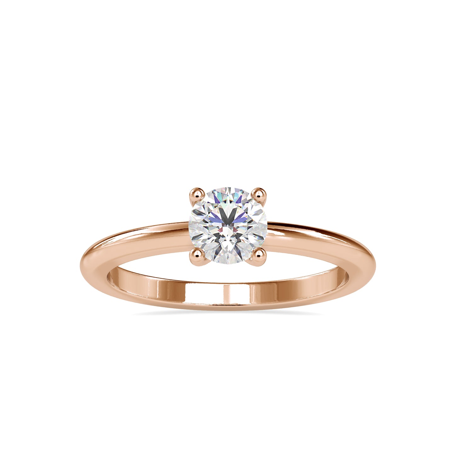 Simple Solitaire 0.54CT Round Diamond Ring  customdiamjewel 10KT Rose Gold VVS-EF