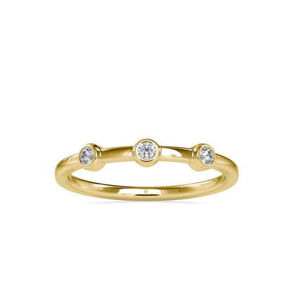 3 Stone 0.08CTW Round Diamond Wedding Band  customdiamjewel 10KT Yellow Gold VVS-EF
