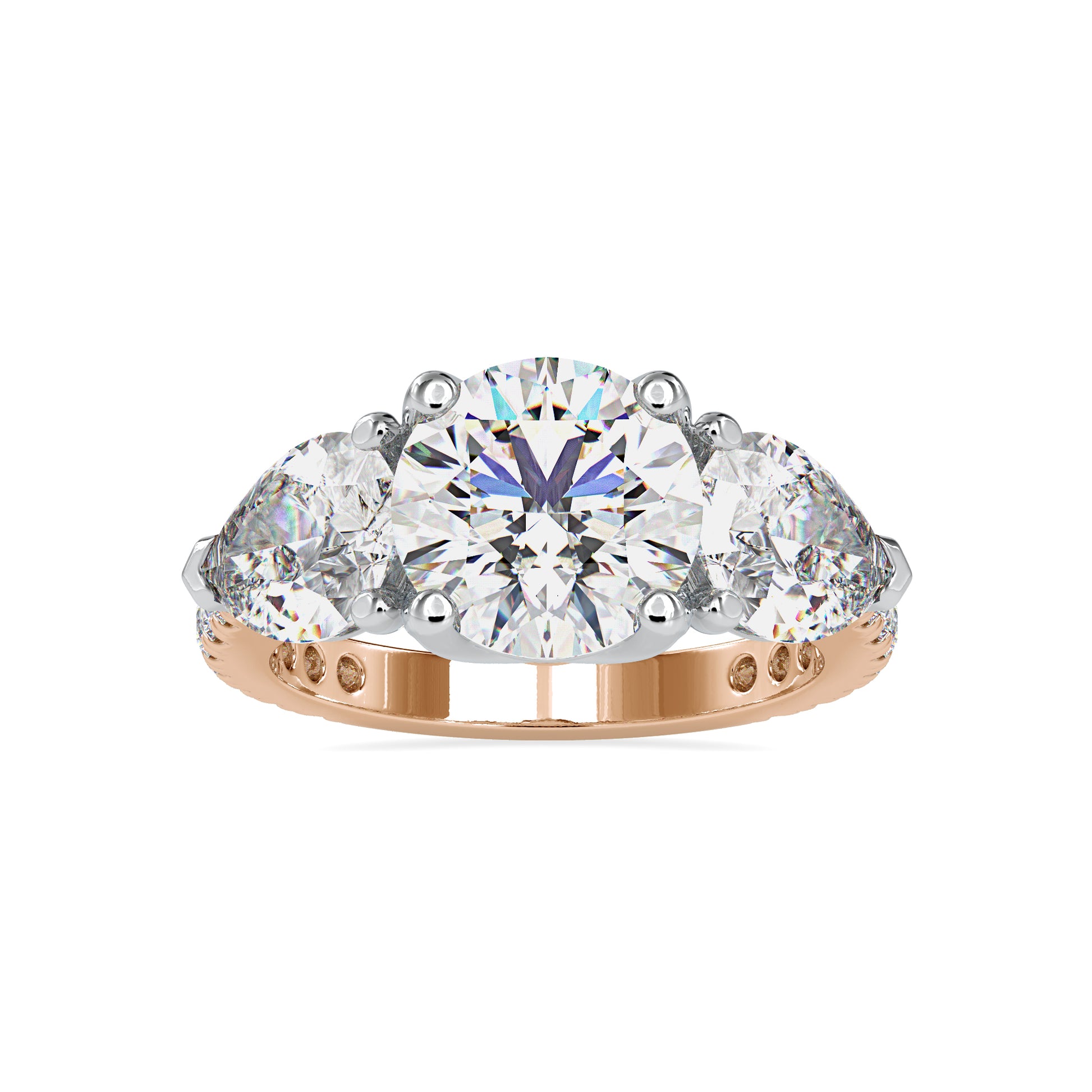 5.84CTW Round Diamond Engagement Ring  customdiamjewel 10KT Rose Gold VVS-EF