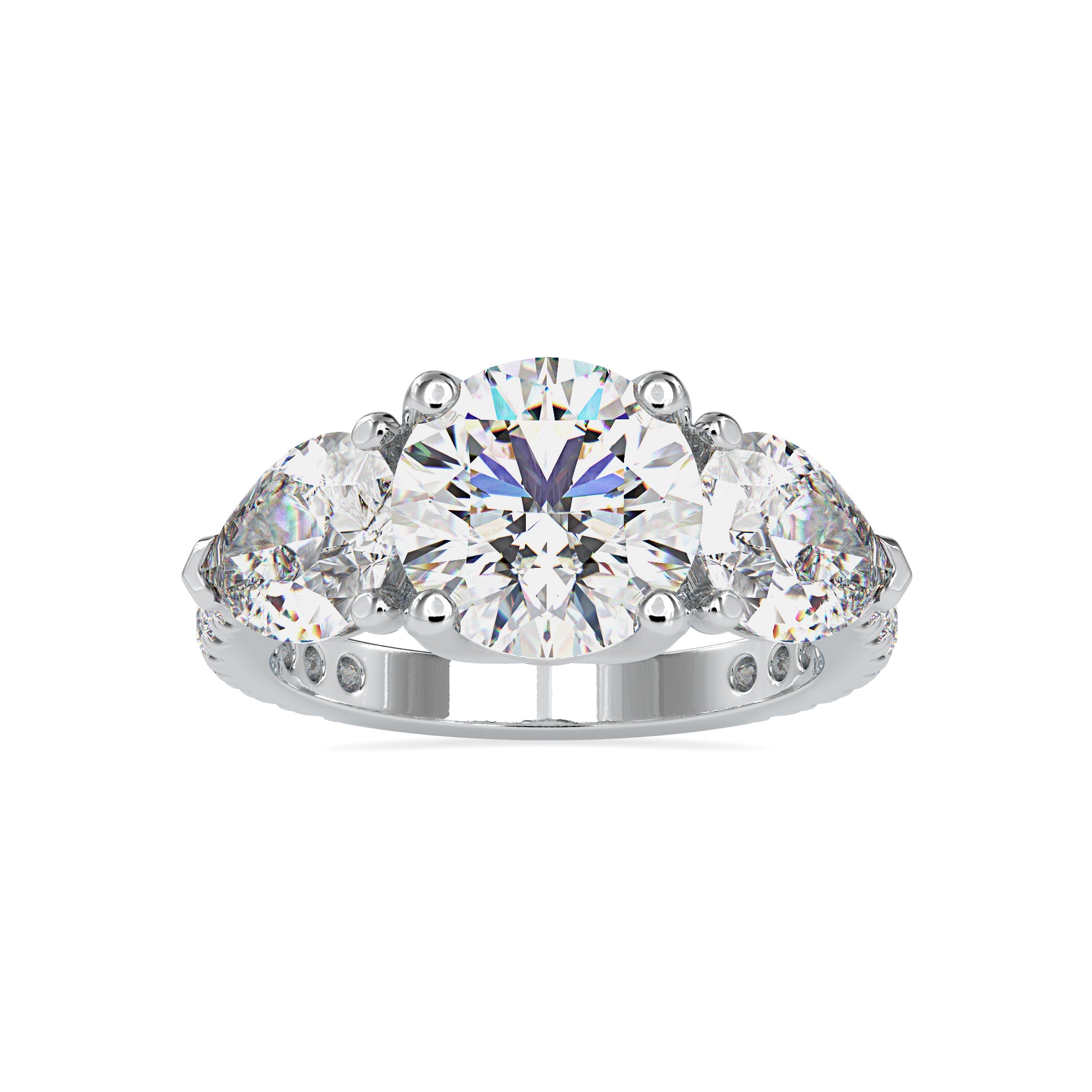 5.84CTW Round Diamond Engagement Ring  customdiamjewel 10KT White Gold VVS-EF