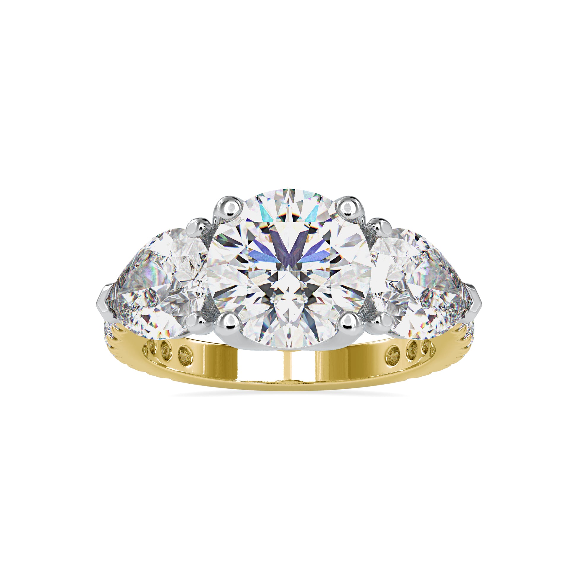 5.84CTW Round Diamond Engagement Ring  customdiamjewel 10KT Yellow Gold VVS-EF