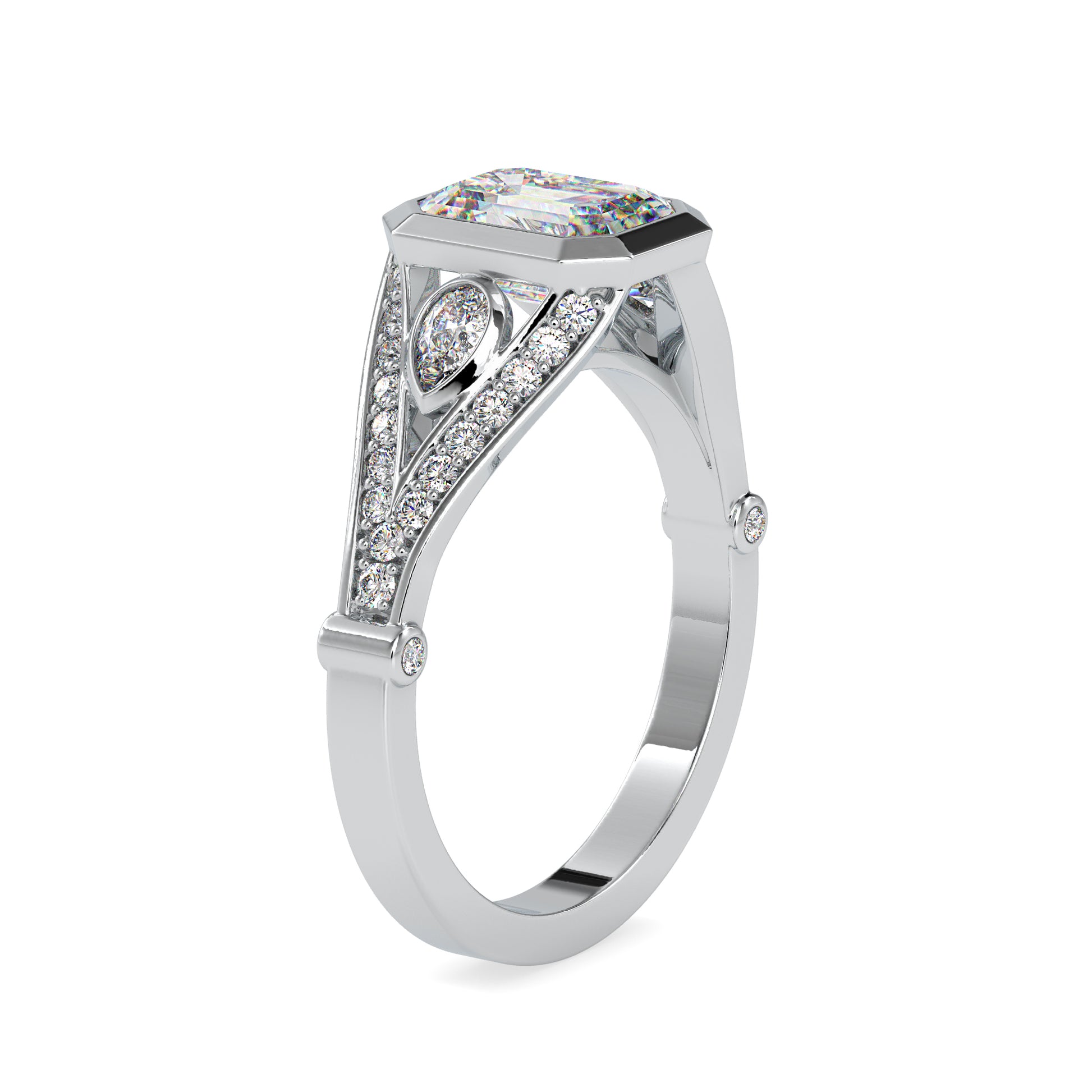 1.74CTW Emerald Cut Diamond Ring  customdiamjewel   