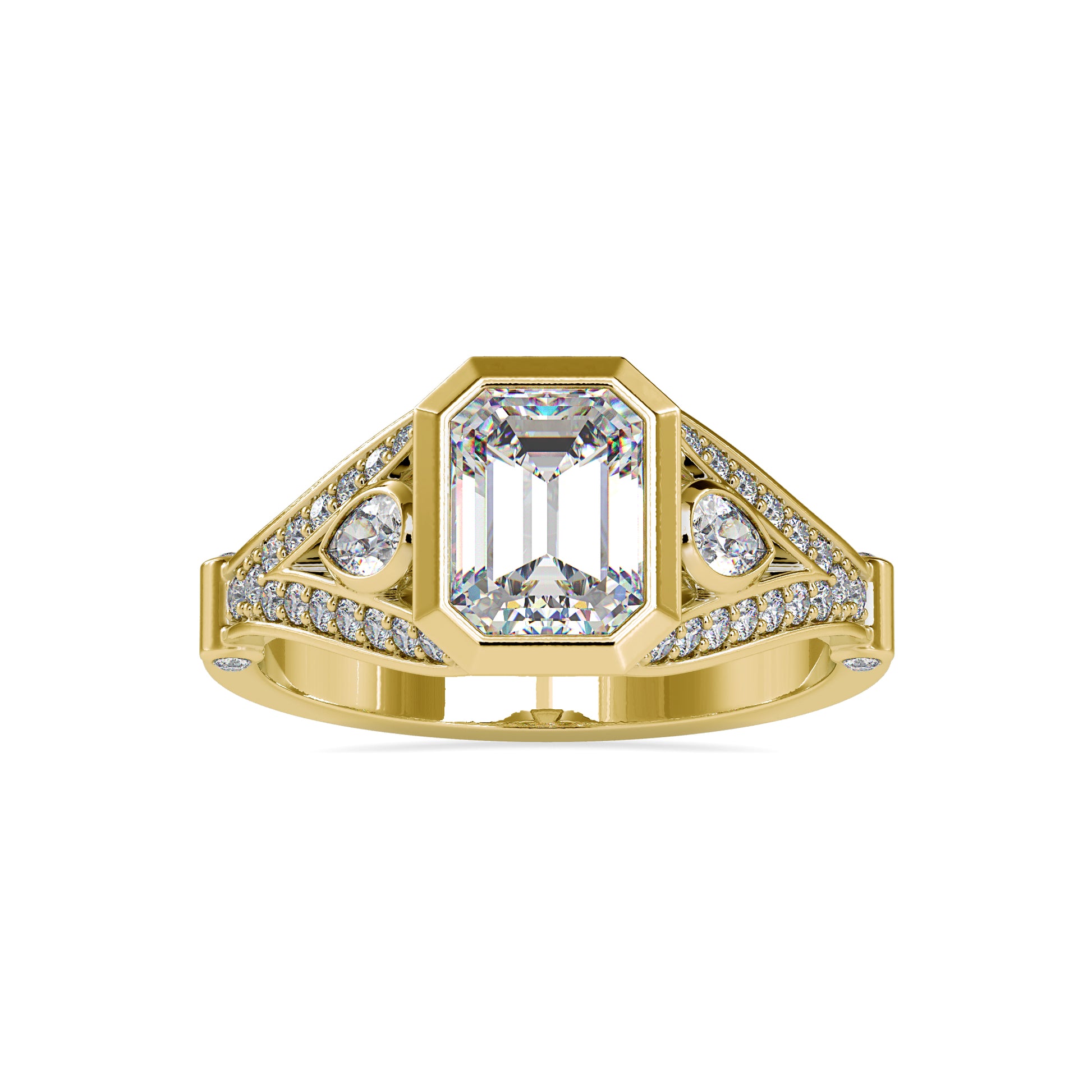1.74CTW Emerald Cut Diamond Ring  customdiamjewel 10KT Yellow Gold VVS-EF