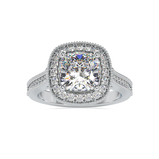 2.96CTW Cushion Diamond Halo Ring  customdiamjewel 10KT White Gold VVS-EF