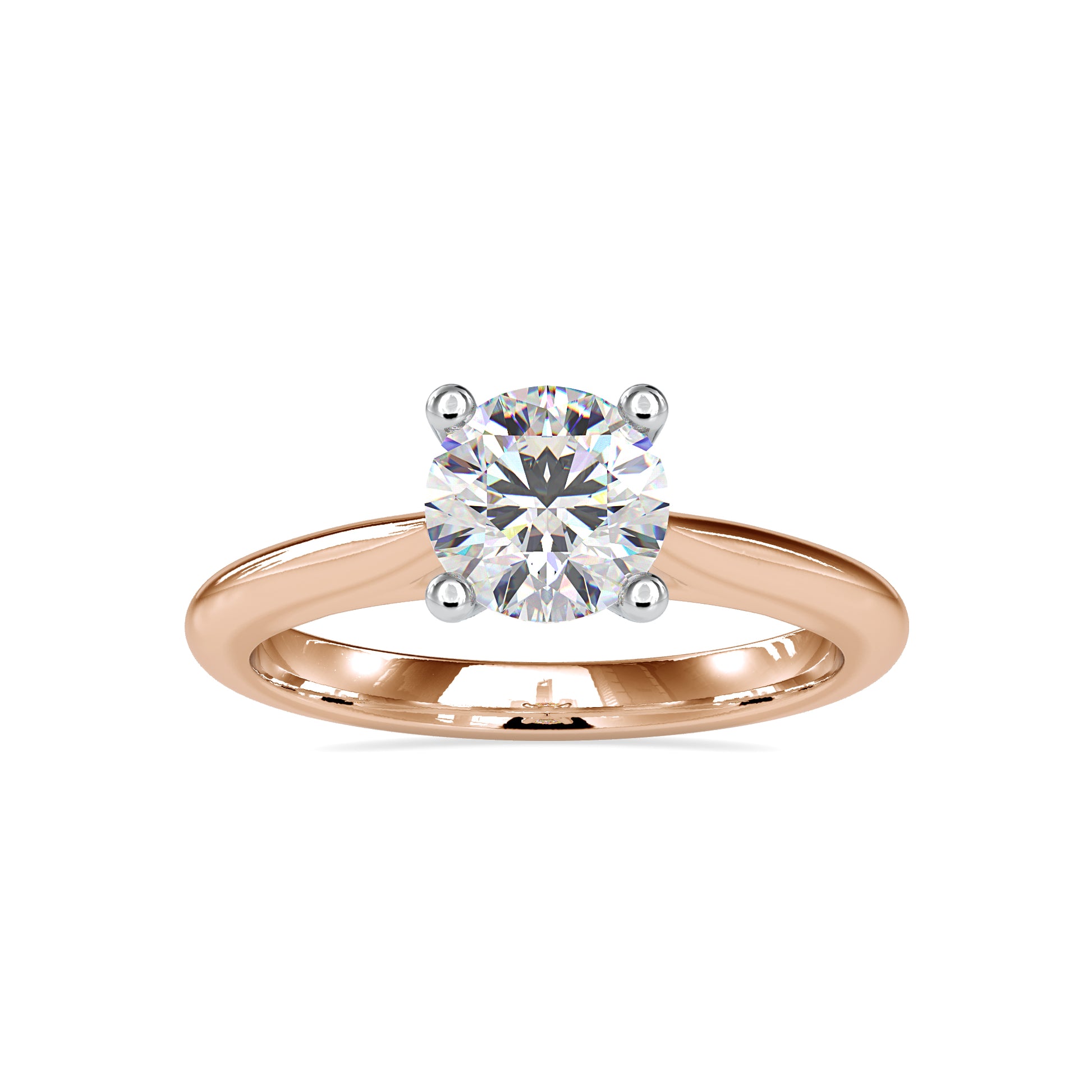 Solitaire 0.84CT Round Diamond Engagement Ring  customdiamjewel 10KT Rose Gold VVS-EF