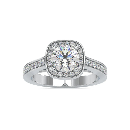1.68CTW Round Cut Halo Accents Engagement Ring  customdiamjewel 10KT White Gold VVS-EF
